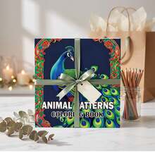 1pc Animal Patterns Coloring Book Bold And Easy For Adults Teens, Stress Relief Relaxing Big Simple Designs Thick Lines, Peacock Bird Art Gift - Multicolor - View 8
