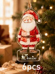 Custom Name Christmas Ornament, Personalized Santa Reindeer Tree Hanging Decor, Festive Holiday Style, Customized Christmas Tree Decoration, Customizable Name Pendant, Christmas Home Decor, Holiday Keepsake Gift, Bag Charm, Gifts For Family, Friends - Style a - View 17