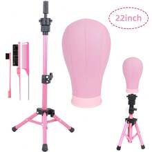 22 Inch Wig Head Mannequin Head For Wigs, Wig Stand With Head For Hair Styling Practice Display Wigs Making Tripod Stand, Halloween - View 1
