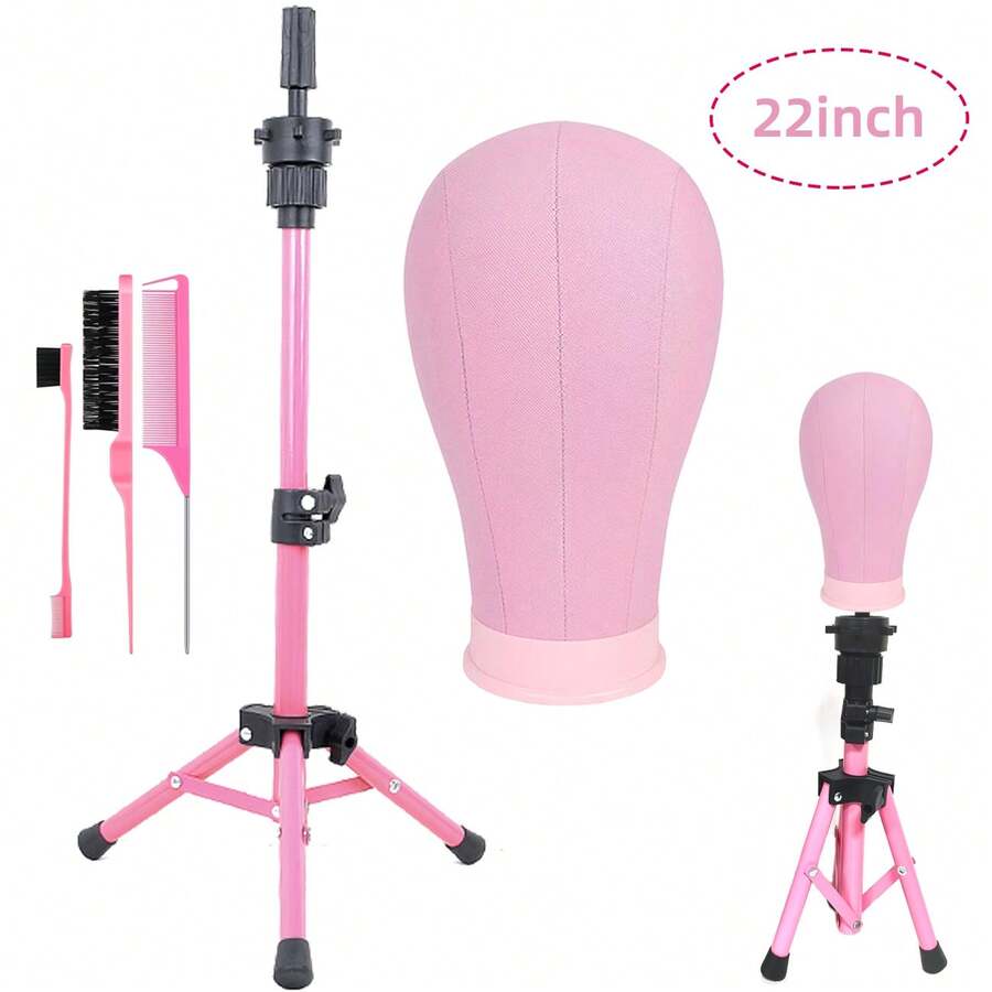 22 Inch Wig Head Mannequin Head For Wigs, Wig Stand With Head For Hair Styling Practice Display Wigs Making Tripod Stand, Halloween - View 1