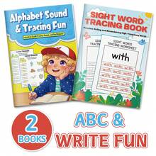 2 Packs Alphabet Tracing & Sight Word Writing Practice, A-Z Letter Sounds, Uppercase & Lowercase Handwriting, Phonics Learning & High-Frequency Word Tracing Activities, Early Reading, Kindergarten & Back To School Supplies - Learning Focus - View 10