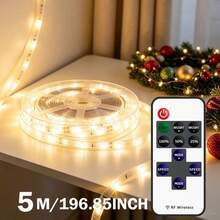 Acosh Neon 30LEDs/M SMD 2835 LED 柔性燈條套件，5V USB供電 RF 遙控 LED 燈條，居家臥室廚房 DIY 裝飾燈 - 暖光 - 查看 16