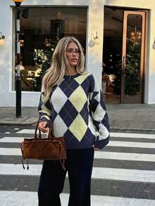 Women's Autumn/Winter New Round Neck Striped Fashion Sweater - Multicolor - View 7