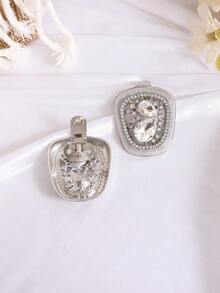 Removable Metal Shoe Flower Buckle Rhinestone Decor Accessories For Sandals Shoe Surface Repair Parts - Silver - View 5