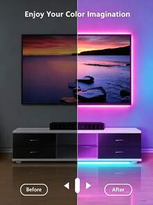 USB Powered RGB TV Backlight Strip, Color Changing Ambient Light, Suitable For TV, Computer Monitor, Home Theater Decoration, Room, Living Room And Cabinet Decor Ambient Light Strip - Multicolor - View 4