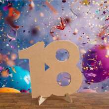 CUBIBOO Artistic Wooden Number 18 Birthday Decor, Unisex, With Stand - 18th Birthday Decoration - 18th Birthday Gift For Girls - 18th Birthday Gift For Boys - A - View 7