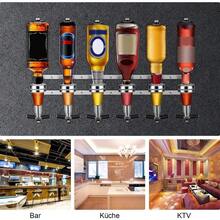 6 Kopf 6 x 30 ml Dispenser Flaschenhalter Wandmontage Bar Spender Spirituosen Getränkehalter Aluminium für Hausbar Küche oder Bar - Übersicht 6