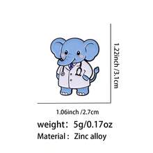 Cute Animal Doctor Pattern Enamel Brooch, Cartoon Animal Lapel Pin, Kawaii Animal Badge For Backpacks & Hats, Creative Gift For Animal Lovers - Multicolor - View 10