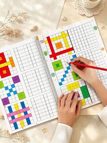 Symmetry Grid Copy Drawing Workbook,Left‑Right Mirror Image Coloring Book For Kids, Draw The Other Half, Preschool Educational Activity Book, 32 Pages, Ages 3+, Kids Art Practice Learning Toy Gift - Multicolor - View 8