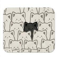 Cute Cat Face Mouse Pad Black & White Playful Design Extra Long Gaming Desk Mat Set, Non-Slip Durable Rubber Bottom, Smooth Surface Suitable For Computer Laptop Office Home, Abstract Art Decor, Back To School Supplies - A - View 10