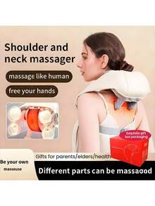 FIYIBAN 3D Kneading Neck And Shoulder Massager, Rechargeable, Office Essential, Mother's Day Gift, Relieve Neck Pain, Upgraded Massage Gun, Portable - Multicolor - View 1