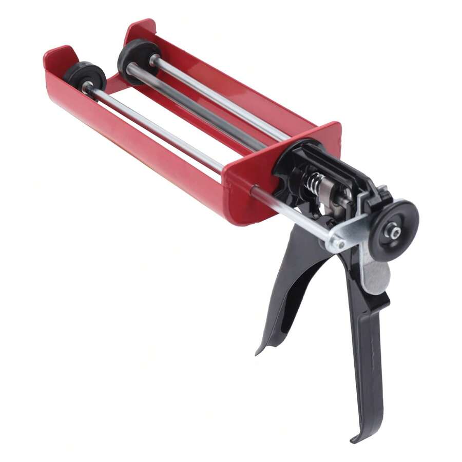 HOHOBLA Double-Barrel Caulking Gun, Panel Bond Adhesive Applicator For 400ml/13.5oz Mix Ratio 1:1, Manual Double Cartridge Caulk Gun, For Kitchen, Bathroom, And DIY Projects, Red - Default - View 1