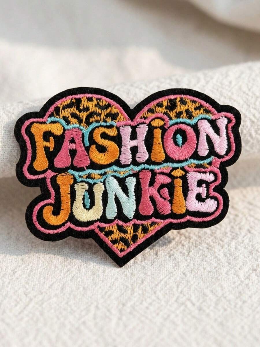 6/1pc Heart-Shaped "FASHION" Embroidered Patch, Suitable For Trucker Hats, Jeans, Jackets, Bags And Backpacks, Essential Embroidery Decoration Accessory For Small Startups - Multiple Styles - View 1