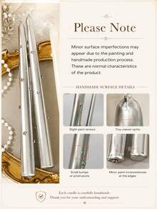 2Pcs Pearl Long Candle,10-Inch European-Style Electroplated Colored Pearl Long-Stem Candle, Smokeless Candelabra Candles For Home, Wedding, Candlelight Dinner, Photo Props & Valentine's Day Gifts, Note: Minor Imperfections May Occur. - Multicolor - View 12