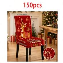 1/2/4/6/8pcs Christmas Tree & Deer Pattern Elastic Chair Covers, Removable, Washable, Easy To Clean, Suitable For All Seasons, Perfect For Holiday Home Decor, Ideal For Dining Room, Living Room And Kitchen - Multicolor - View 17