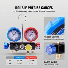 4 Way AC Gauge - AC Manifold Gauge Set For R134A R22 R12 R410A Refrigerant, Freon Gauges With 5ft Hoses, Couplers, Can Tap Works On Car Auto Freon Charging And Evacuation - For R134A R22 R12 R410A - View 5