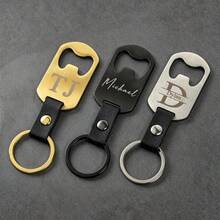 1-Piece Custom Engraved Bottle Opener Keychain, Stainless Steel Logo Keychain Gift For Dad, Groomsman Favor, Wedding Party Gift - Multicolor - View 4