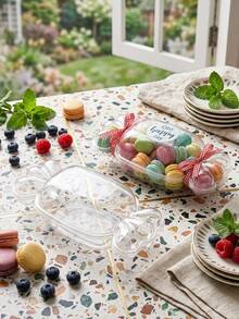 (Reusable Packaging Box) Candy-Shaped Transparent Plastic Dessert Box With Lid, Clear Individual Mousse Cake Container, Wedding Birthday Party Favor Snack Packaging - Multicolor - View 3