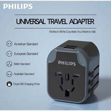 PHILIPS Universal Travel Adapter - UK, Japan, And EU Plug Compatible, Built-In USB-C Fast Charging Port, Suitable For Phones And Laptops, Portable All-In-One, Works In Over 200 Countries - Multicolor - View 12