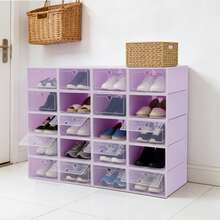 20Pcs Plastic Shoe Boxes Stackable Large Shoe Storage Boxes With Lids - Clear - View 4