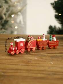 1pc Christmas Mini Train Figurine, Holiday Party Tabletop Decor, Red Tone Snowflake Snowman Christmas Tree Train Shaped Ornament, Dining Table Centerpiece, Party Backdrop Home Decor, Suitable For Fireplace, Windowsill, Desktop, Holiday Home, Bedroom, Living Room Christmas Tabletop Decoration, Gift - Style 4 - View 13