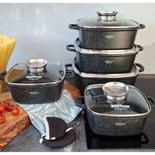 10-Piece Stainless Steel Cooking Pot Set – 20/22/24/26/28cm Deep Soup & Hot Pot Cookware, Professional Double Handle Casserole Stockpots With Lids For Kitchen & Restaurant - View 3