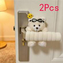 Cute Bear-Shaped Door Handle Cover, Anti-Collision Door Handle Protector, Soft Foam Door Handle Protector, Anti-Scalding Anti-Freezing, Suitable For Home And Office, Brown And White - Multicolor - View 13