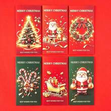 6入聖誕創意紅包封套 MERRY CHRISTMAS 節日祝福卡 派對聚會禮物紅包袋 聖誕裝飾紅包封套 聖誕老人、馴鹿、聖誕樹、糖果棒圖案 節日祝福卡 派對禮物紅包袋 適用於聖誕節、生日、平安夜、新年 - 彩色 - 查看 3