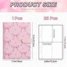 A5 Photo Album Loose-Leaf Binder, Includes 25 4-Pocket Inner Pages And 6-Ring Binder, PU Leather Cover, Suitable For 2x3 Inch Photo Cards, Collectible Cards And Trading Cards - Multi-color - View 3