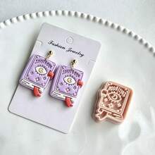 Halloween Series Polymer Clay Molds, Halloween Element Shaped Soft Clay Jewelry Making Molds, Handmade Earring Making Molds - Apricot - View 4
