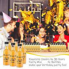 33/3入 0.85oz迷你派對酒瓶，Cheers To 16/21/30/40/50/60/70/80歲生日，附漏斗、生日標籤與瓶蓋，生日主題派對，適用女性男性週年慶祝、男女生日派對慶典、聖誕派對 - 無色 - 查看 8