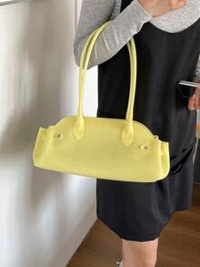Summer Refreshing Underarm Large Bag Women's New Fashion PVC Jelly Bag Minimalist Commuter Shoulder Tote Bag - Yellow - View 4