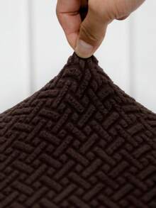 2pcs/Set (Backrest Cover + Seat Cushion Cover) Solid Color Jacquard Separate Office Chair Cover, Modern Style Elastic Polyester Separate Office Chair Cover, Suitable For Office, Study, Home Use, All Seasons - Coffee Brown - View 6