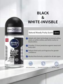NIVEA 男士隱形黑白滾珠止汗除臭劑 原味 50ml 長效身體除臭劑 日常使用 - Original 50ml - 查看 2