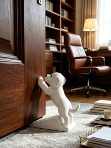 1pc Cute Puppy Door Stopper, 3D Labrador Shaped Door Wedge, Anti-Slip Sloped Stable Door Holder, Prevents Door From Closing Automatically And Pinching Hands, Minimalist White/Pink Dual Color Options, Suitable For Bedroom, Entryway - Multicolor - View 9