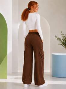 Women Pants - Khaki - View 2