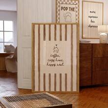 1pc Frameless Cozy Neutral Home Coffee Quote Wall Art Dorm Gift - Multi-color - View 1