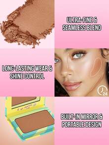 MISSLYN 2Pcs MY TROPICAL FUN Bronzing & Contouring Powder & MAKE ME SWEETIE POWDER BLUSH Set, Silky Blendable, Natural Warm Glow, Face Palette Cheek/Contour, Daily/Beach/Summer, Y2K/Sun-Kissed/Soft Glam, Blush & Bronzer Set - #07+#09 - View 3