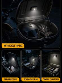 Lampu Sensor Otomatis Bagasi XF.Meraki, 300mAh, Lampu LED untuk Mobil, Lampu Sensor LED Isi Ulang, Antarmuka Type-C, Perlengkapan Sepeda Motor, Cocok untuk Dasbor Mobil, Tas Bawa Pulang, Lemari Penyimpanan, Aksesori Mobil. - A - View 6