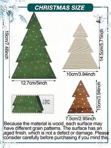 Christmas Decoration Wooden Christmas Tree Tabletop Ornament Suitable For Fireplace, Mantel, Bookshelf, Home, Office, Farmhouse Style, Windowsill - Multicolor - View 4