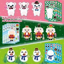 27pcs Christmas DIY Stickers - Design Your Own Snowman, Christmas Tree And Santa Claus Scenes, Interactive Puzzle Toy To Promote Brain Development, Children's Party Gift, Gift Wrapping, Classroom Activity, Christmas And Holiday Gift - Mixed Color - View 5