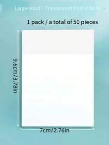 50/150pcs Transparent Sticky Notes Memo Pad Notebook Learning Stationery Office Supplies 1 Pack/3 Packs Art Supplies - Multicolor - View 8