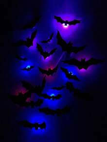 LED Bat Wall Sticker Night Light, 3D Bat Decorative Wall Sticker Lamp, Suitable For Festivals, Parties, Friends Gatherings, Atmosphere Decoration, Multi-Specification Window Garage Decorative Glowing Flashing Wall Sticker - Wall Sticker Lights - View 3