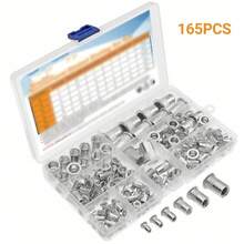 2Set (165pcs/Set) Nutsert Aluminum Rivet Nut Metric Blind Threaded Nuts Nutserts M3-M10 - Flat Head Knurled Rivet Nut - View 10