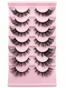 7 Pairs Fox Eye False Eyelashes Cat Eye Style Natural Slim Fluffy And Thick Extended Outer Corner Full Strip Lashes Perfect For Cosplay Daily Makeup Party And Stage Performance To Enhance Eye Charm - View 6