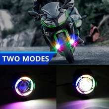 1pc Motorcycle Fog Lights With Switch, 12V/24V 7.62cm Halo Auxiliary Light For ATV Scooter Trucks Exploratory Lights For Moto Pair Multicolored - U7 - View 3