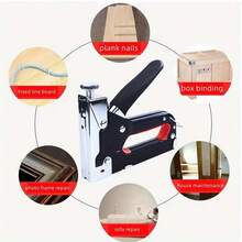 1pc 4-In-1 Heavy Duty Nail Driver, Stapler, Nail Gun, Manual Nail Gun, Nail Gun, Can Be Used For Installing T-Shaped Nails, U-Shaped Nails, I-Shaped Nails, I-Shaped Nails, Suitable For Home Decor, Interior Design And Industrial Applications (No Battery Required), Easy To Use, Random Color - Multicolor - View 8