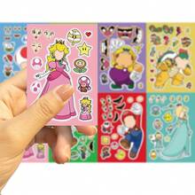 8pcs DIY Puzzle Stickers, Face Funny Anime Cartoon Assembly Stickers, Waterproof Stickers, Tear Off Without Leaving Glue, Perfect Birthday Gift, Little Surprise - Multicolor - View 4