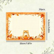 Cute Cat Stationery, 30 Sheets/Pack, Premium Paper With Exquisite Printing, Cat Pattern Decoration, Original Art Design, Floral Border - Rectangle - View 12