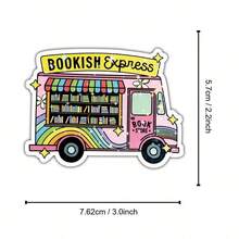 1pc Book Lover Bookish Express, Cute Bookish Sticker For Laptops, Water Bottles, Notebooks, And Cups, For Students, Teachers, Librarians, Writers, Romance Readers, Perfect Gift For Humans Who Are Always On The Bookish Express - 1 Pc - View 8